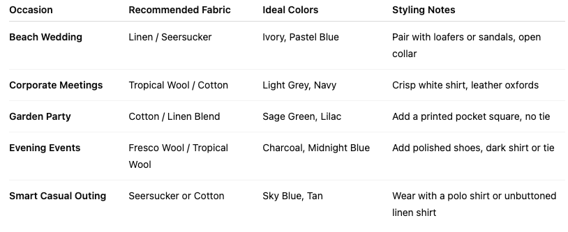 Match the Suit to the Occasion
